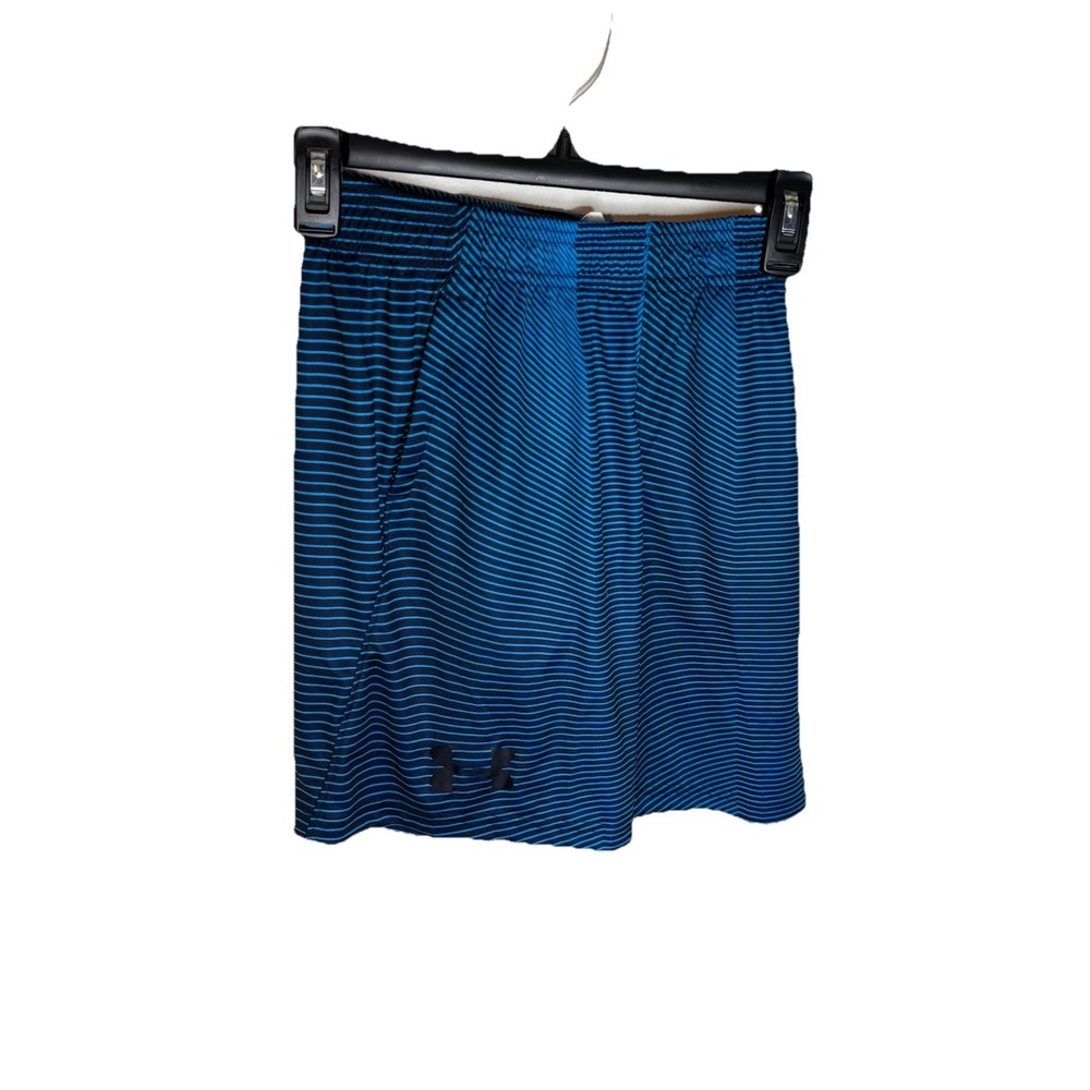 Under Armour Boy's Youth Small Blue Striped Shorts 1329174 NWT